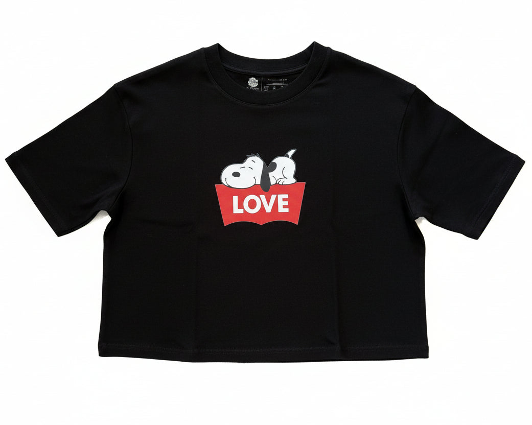 Black Boxy top with a graphic print